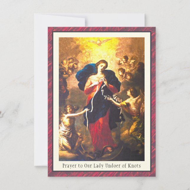Prayer Our Lady Undoer Knots Blessed Virgin Mary C Card (Front)