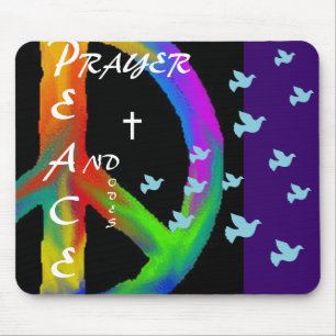 PRAYER PEACE AND DOVES MOUSE MAT