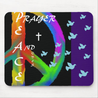 PRAYER PEACE AND DOVES MOUSE MAT