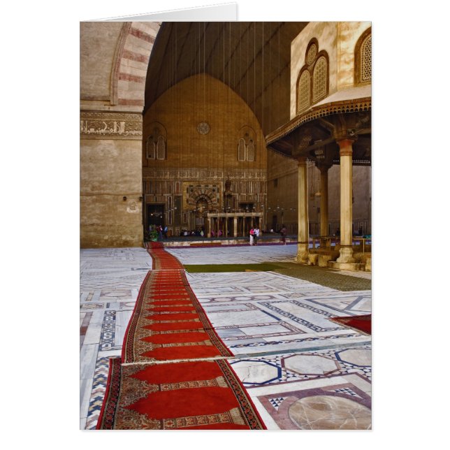Prayer rugs leading into Islamic mosque, Cairo, (Front)