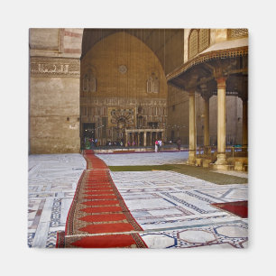 Prayer rugs leading into Islamic mosque, Cairo, Magnet