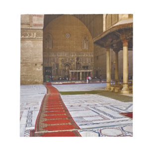 Prayer rugs leading into Islamic mosque, Cairo, Notepad