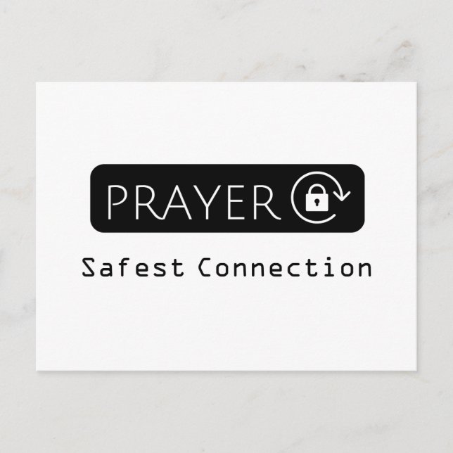 Prayer Safest Connection WiFi Christian Faith Postcard (Front)