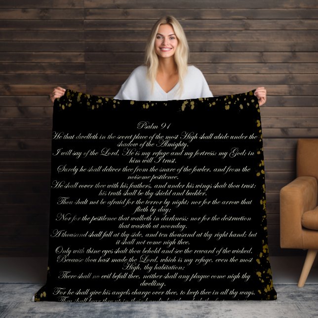Prayer & Scripture, Psalm 91 Christian Bible Verse Sherpa Blanket (Creator Uploaded)