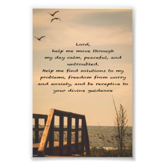 Prayer Serenity Peace Guidance Sunny Seascape Photo Print