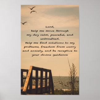 Prayer Serenity Peace Guidance Sunny Seascape Poster