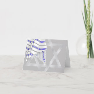 Prayer Shawl Tallit Blue Silver Star of David Thank You Card