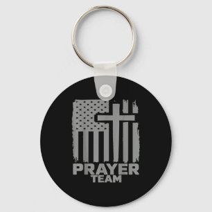 Prayer Team American Flag Christian Family Christi Key Ring