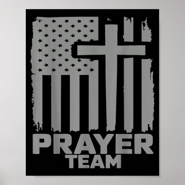 Prayer Team American Flag Christian Family Christi Poster (Front)