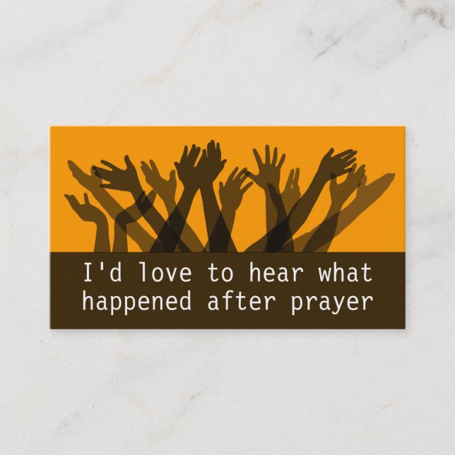 Prayer Testimony.Ministry.Praise Report Handout Business Card (Front)