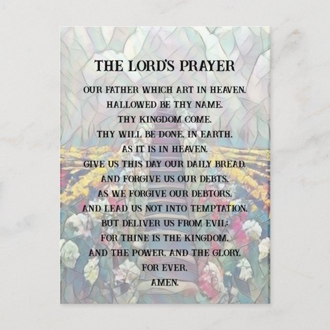 Prayer - The Lord's Prayer Postcard (Front)