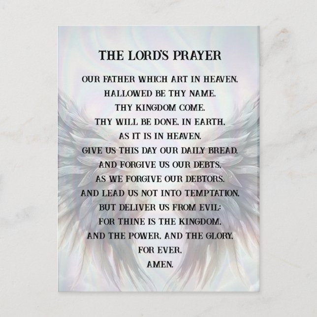 Prayer - The Lord's Prayer Postcard (Front)