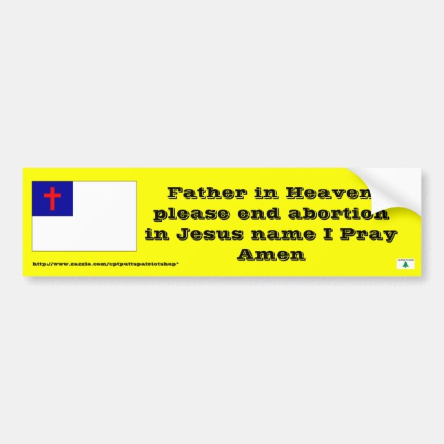 Prayer to end abortion bumper sticker (Front)