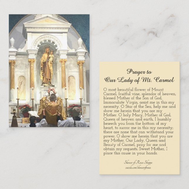 Prayer to Our Lady of Mount Carmel Holy Card (Front/Back)