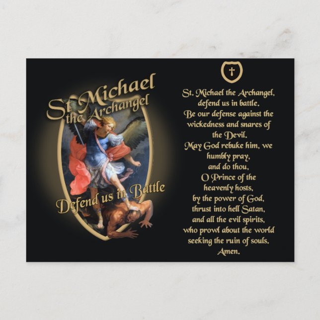 PRAYER TO SAINT MICHAEL THE ARCHANGEL POSTCARD (Front)