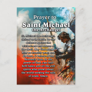 Prayer to Saint Michael the Archangel Postcard