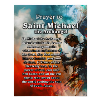 Prayer to Saint Michael the Archangel  Poster
