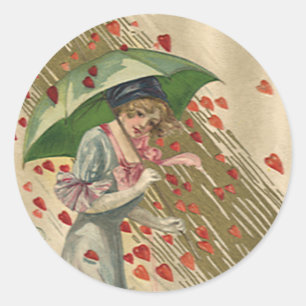 Prayer to Saint Valentine, Vintage Victorian Lady Classic Round Sticker
