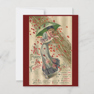 Prayer to Saint Valentine, Vintage Victorian Lady Holiday Card