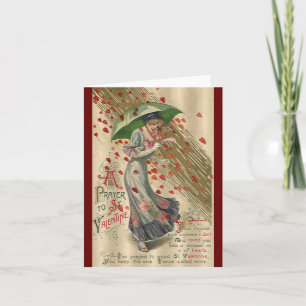 Prayer to Saint Valentine, Vintage Victorian Lady Holiday Card