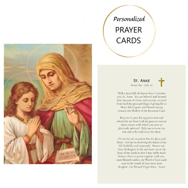 Prayer to St. Anne, Catholic Prayer Card (Creator Uploaded)