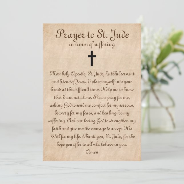 Prayer to St Jude for Healing & Strength Flat Card (Standing Front)