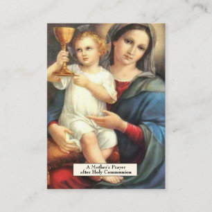 Prayer to St. Monica Virgin Mary Jesus Communion Place Card