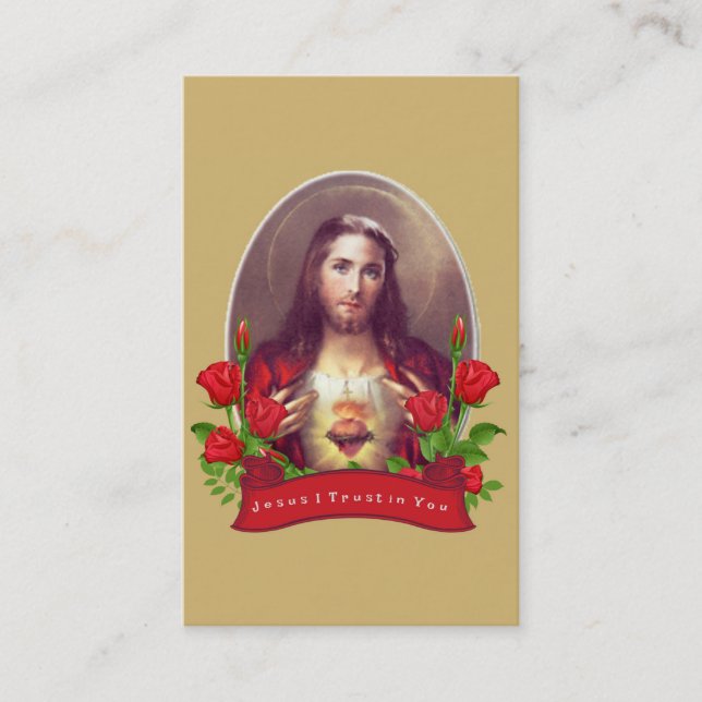 Prayer to the Sacred Heart of Jesus Holy Card (Front)