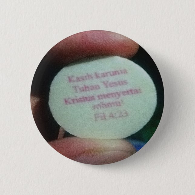 Prayer verses in the Buble 6 Cm Round Badge (Front)