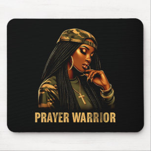 Prayer Warrior Black Woman Camo Christian Faith Em Mouse Mat