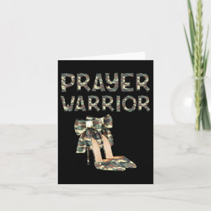 Prayer Warrior Camo High Heels Bow Faith God Jesus Card