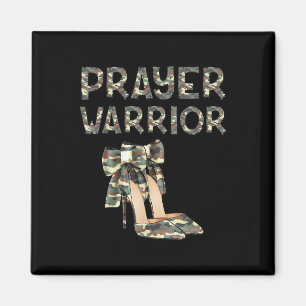 Prayer Warrior Camo High Heels Bow Faith God Jesus Magnet