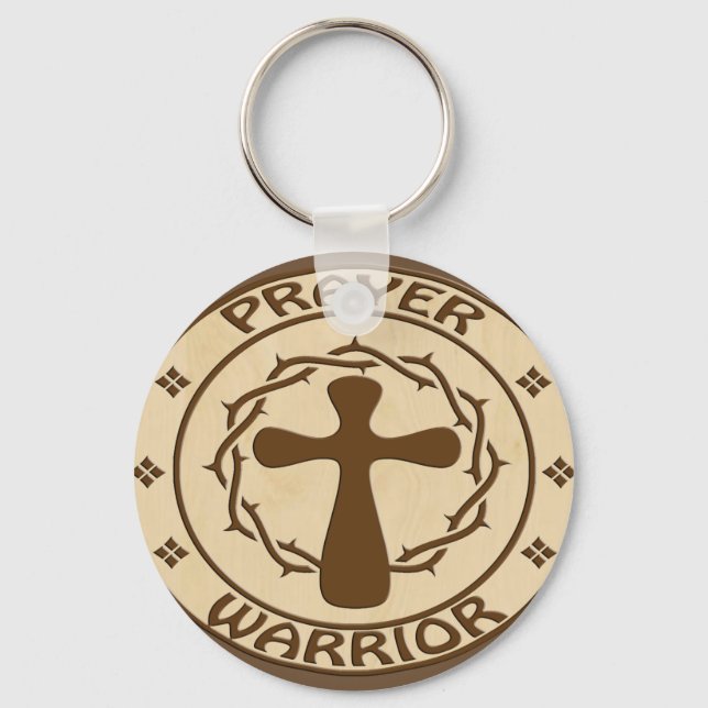 PRAYER WARRIOR CHRISTIAN GEAR KEY RING (Front)
