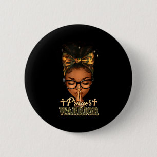 Prayer Warrior Christians Camo African American Af 6 Cm Round Badge