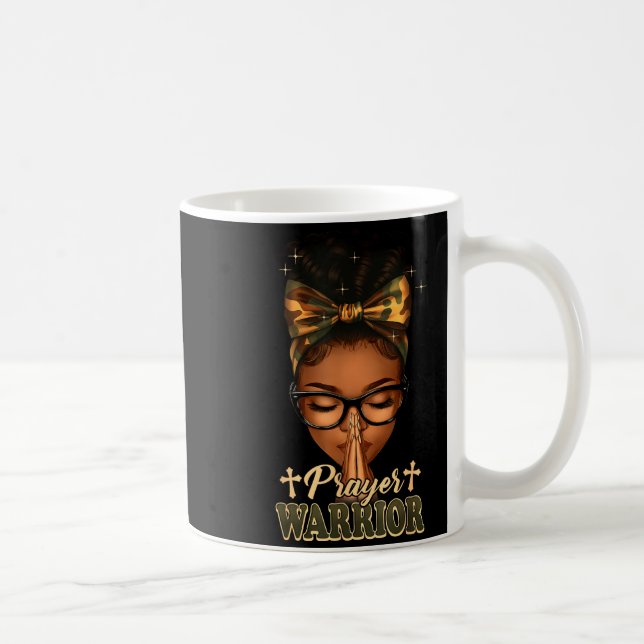 Prayer Warrior Christians Camo African American Af Coffee Mug (Right)