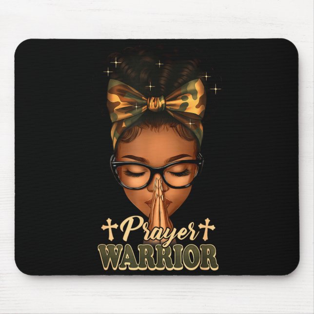 Prayer Warrior Christians Camo African American Af Mouse Mat (Front)