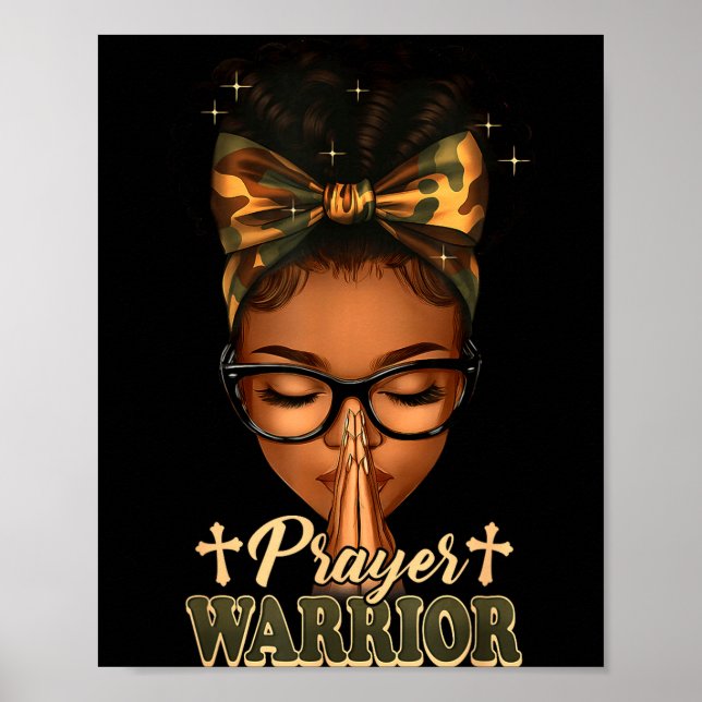 Prayer Warrior Christians Camo African American Af Poster (Front)