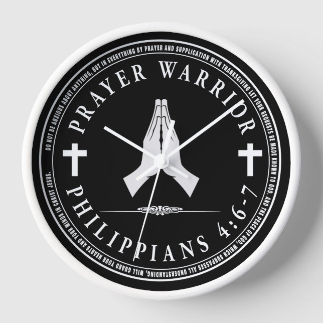 Prayer Warrior Circular Design Clock (Front)