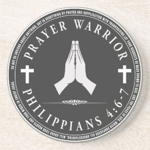 Prayer Warrior Circular Design Coaster