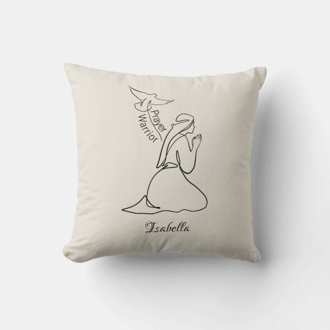 Prayer Warrior Design & Customise Name  Cushion (Front)
