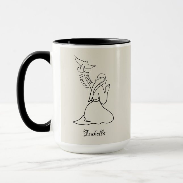 Prayer Warrior Design & Customise Name  Mug (Left)