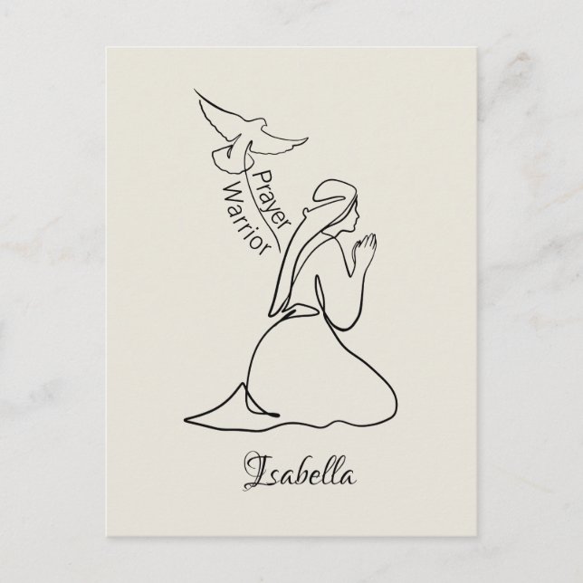 Prayer Warrior Design & Customise Name  Postcard (Front)