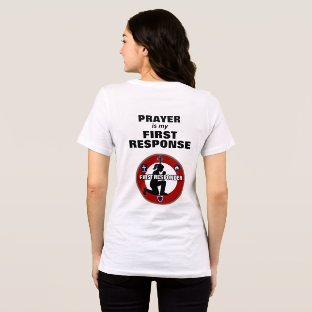 Prayer Warrior First Responder Christian Tri-Blend Shirt (Back Full)