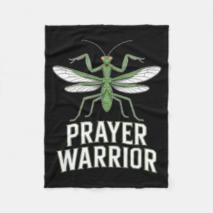 Prayer warrior funny mantis saying vintage Prayer Fleece Blanket
