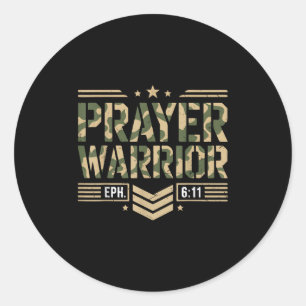 Prayer Warrior Jesus Christian Men Armour Of God S Classic Round Sticker