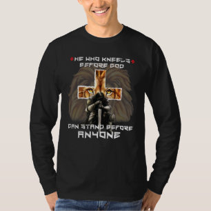 Prayer Warrior Lion of Judah Graphic Christian Cro T-Shirt