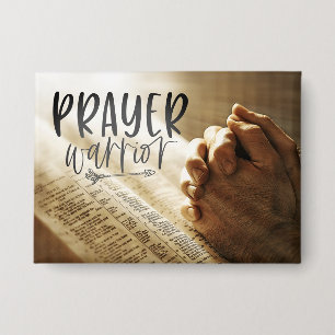 PRAYER WARRIOR Praying Hands on Open Bible