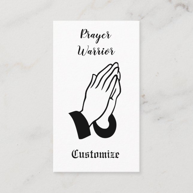 Prayer Warrior Praying Thunder_Cove Business Card (Front)