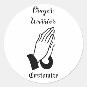 Prayer Warrior Praying Thunder_Cove Classic Round Sticker