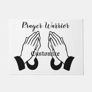 Prayer Warrior Praying Thunder_Cove Doormat